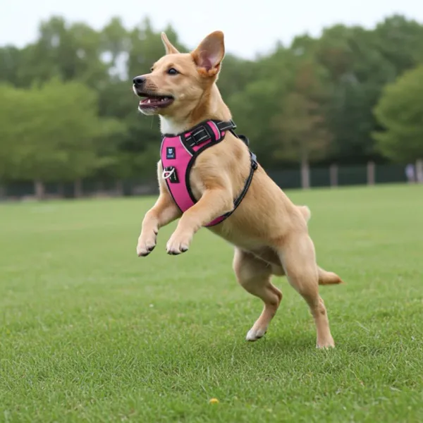 HANK_3M_Reflective_No_Pull_Dog_Harness_|_Pink