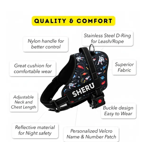 Dog_Harness_with_Custom_Name_&_Adjustable_Neck_Strip_&_Chest_Strip_-Astronaut