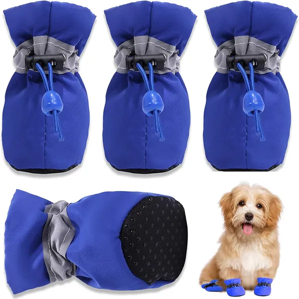 Blue_Polyester_Premium_&_Elegant_Anti_Slip_Adjustable_&_Comfortable_Waterproof_Shoes_For_Dog