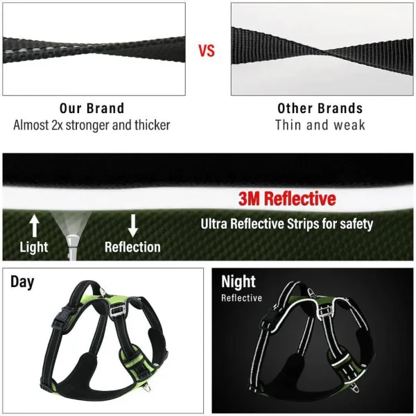 HANK_3M_Reflective_No_Pull_Dog_Harness_|_Neon_Green