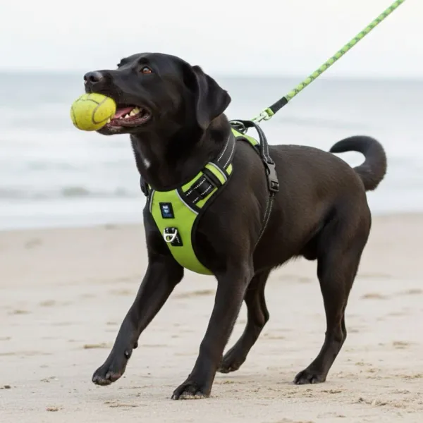 HANK_3M_Reflective_No_Pull_Dog_Harness_|_Neon_Green
