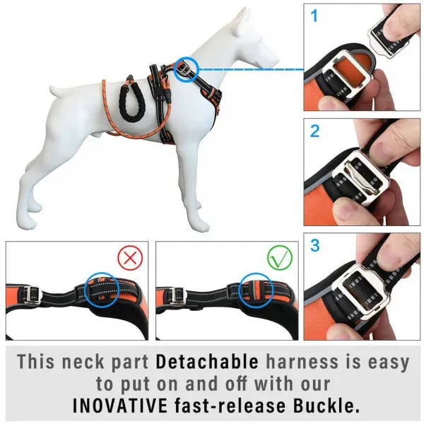 HANK_3M_Reflective_No_Pull_Dog_Harness_|_Neon_Orange
