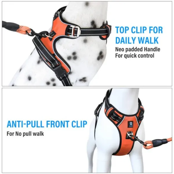 HANK_3M_Reflective_No_Pull_Dog_Harness_|_Neon_Orange