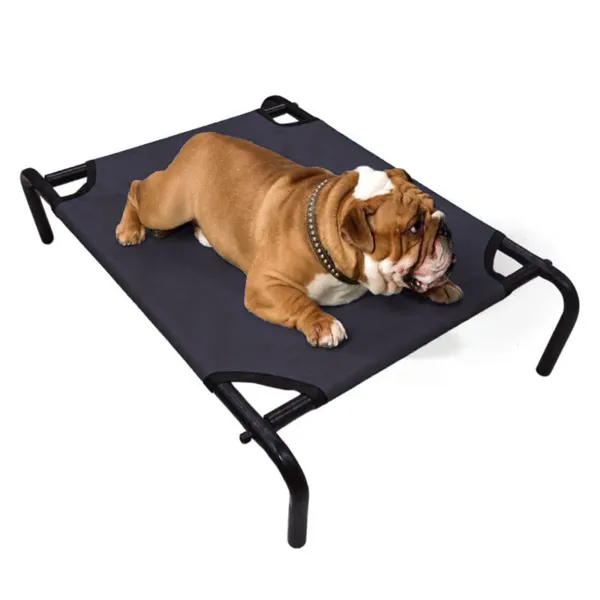 Black_Oxford_Fabric_Premium_&_Elegant_Foldable_Waterproof_Portable_Bed_For_Dog