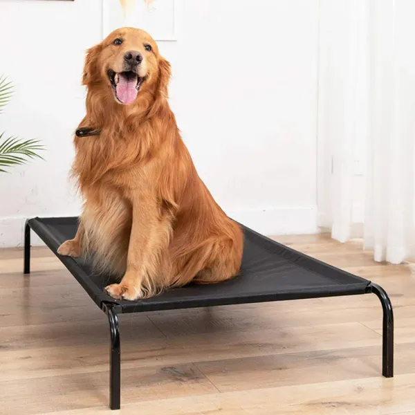 Black_Oxford_Fabric_Premium_&_Elegant_Foldable_Waterproof_Portable_Bed_For_Dog_-_Small_Size
