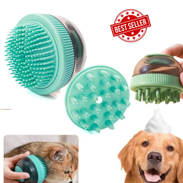 Sea_Green_Plastic_&_Steel_Premium_&_Elegant_Space_Capsuleog_Bath_Comb_Massager_For_Dog_&_Cat