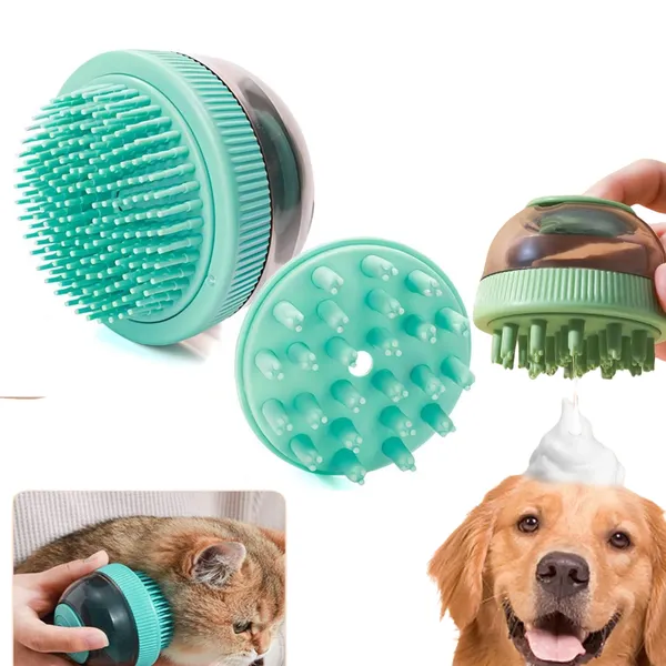 Sea_Green_Plastic_&_Steel_Premium_&_Elegant_Space_Capsuleog_Bath_Comb_Massager_For_Dog_&_Cat