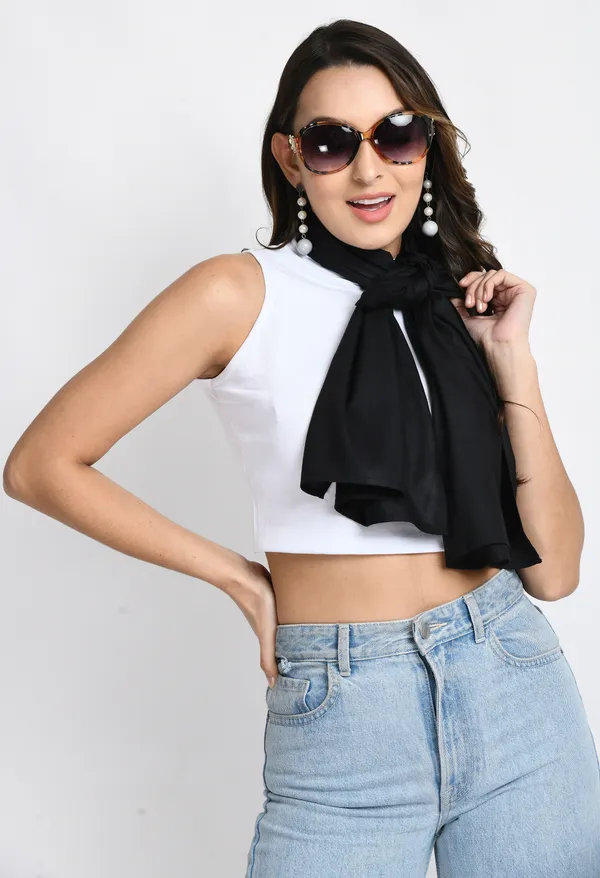 Black_Rayon_Printed_Scarf_For_Women_&_Girls