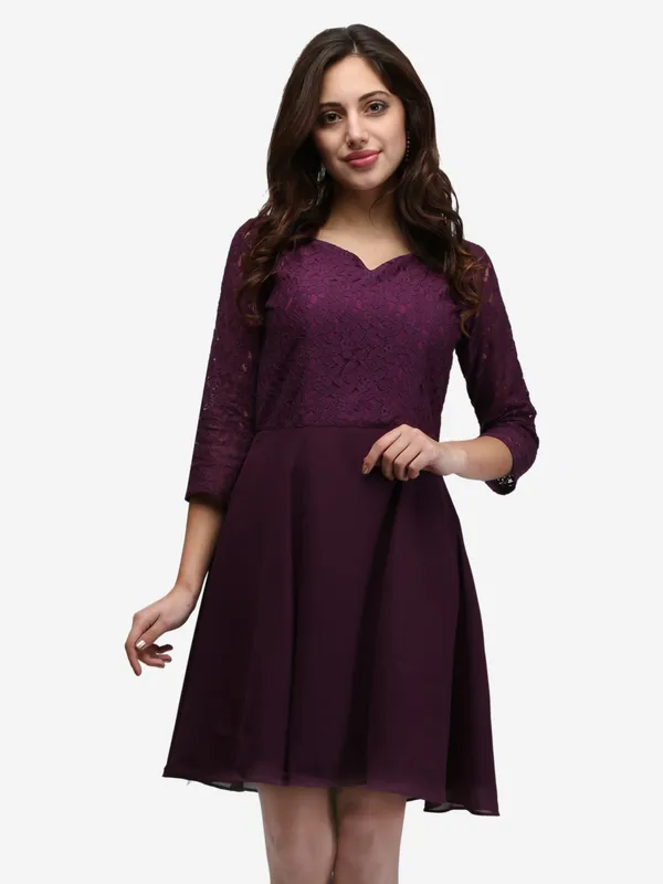 Purple_Sweetheart_Neckline_Fit_&_Flare_Empire_Waist_Lace_Dress