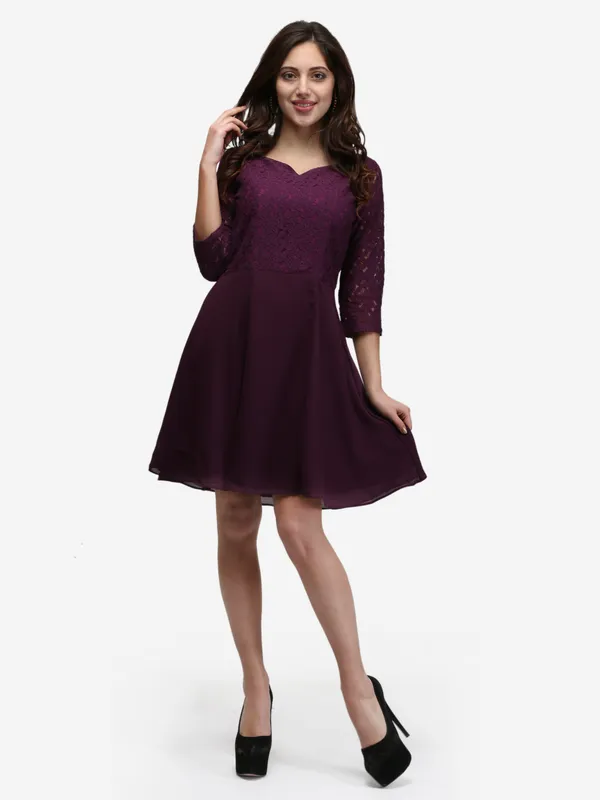 Purple_Sweetheart_Neckline_Fit_&_Flare_Empire_Waist_Lace_Dress
