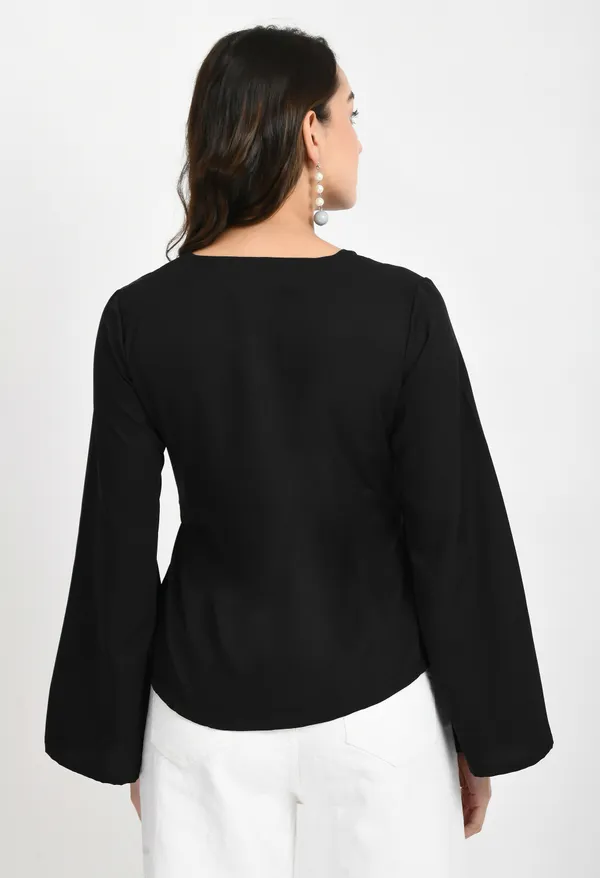 Black_Cinched_Waist_Crepe_Top