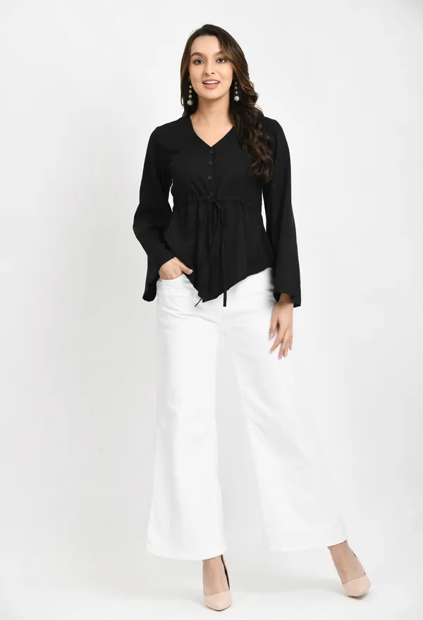 Black_Cinched_Waist_Crepe_Top
