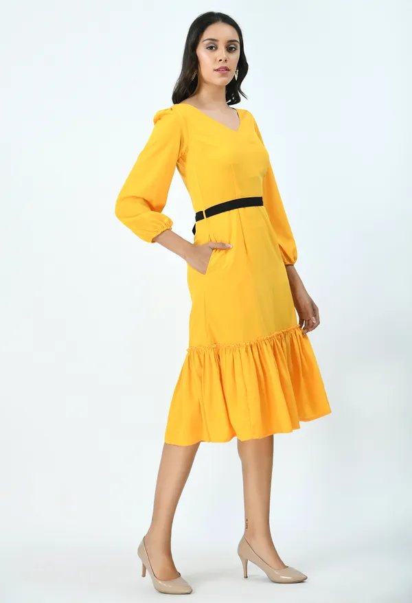 Mustard_Yellow_Crepe_Sheath_Midi_Dress_For_Women