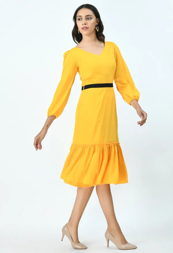 Mustard_Yellow_Crepe_Sheath_Midi_Dress_For_Women
