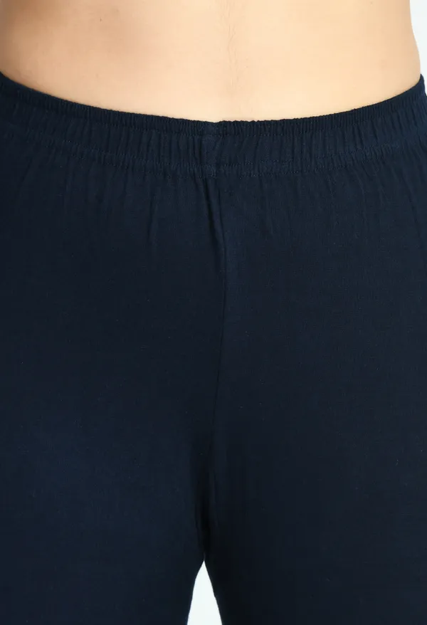 V&M_Navy_BlueWomen_Cotton_Slim_Fit_Ankle-Length_Leggings