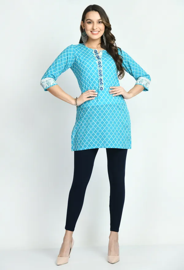 V&M_Navy_BlueWomen_Cotton_Slim_Fit_Ankle-Length_Leggings
