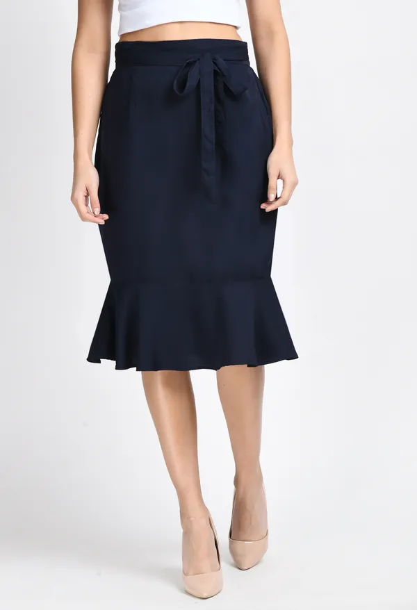 Navy_Blue_Solid_Peplum_Skirt_For_Women