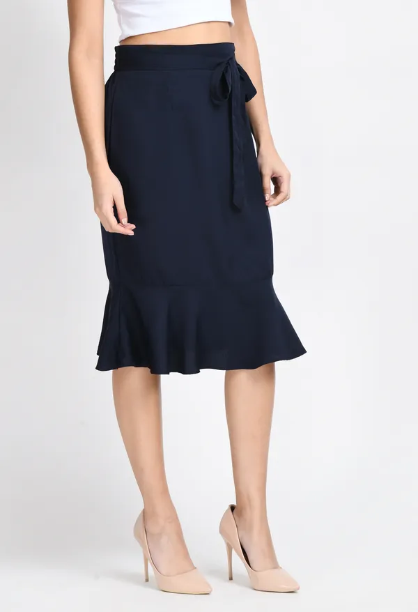 Navy_Blue_Solid_Peplum_Skirt_For_Women