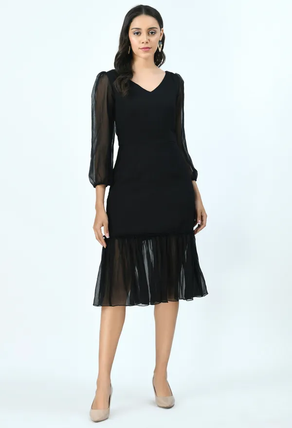 Black_Chiffon_Midi_Dress_For_Women