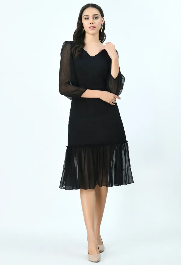 Black_Chiffon_Midi_Dress_For_Women