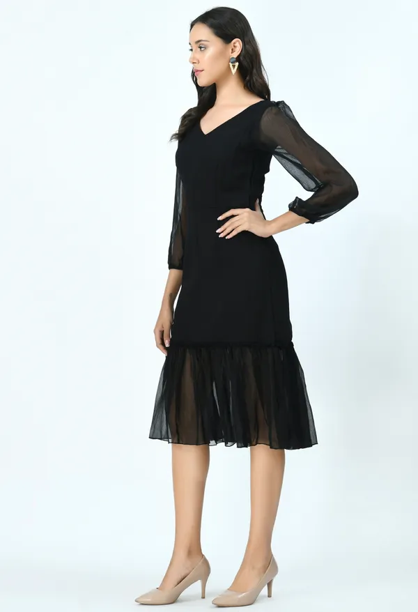 Black_Chiffon_Midi_Dress_For_Women