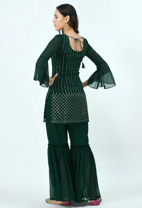 Green_Embellished_Kurti_With_Sharara_&_Dupatta