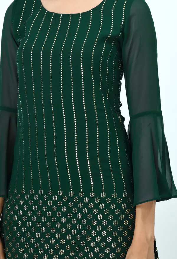 Green_Embellished_Kurti_With_Sharara_&_Dupatta