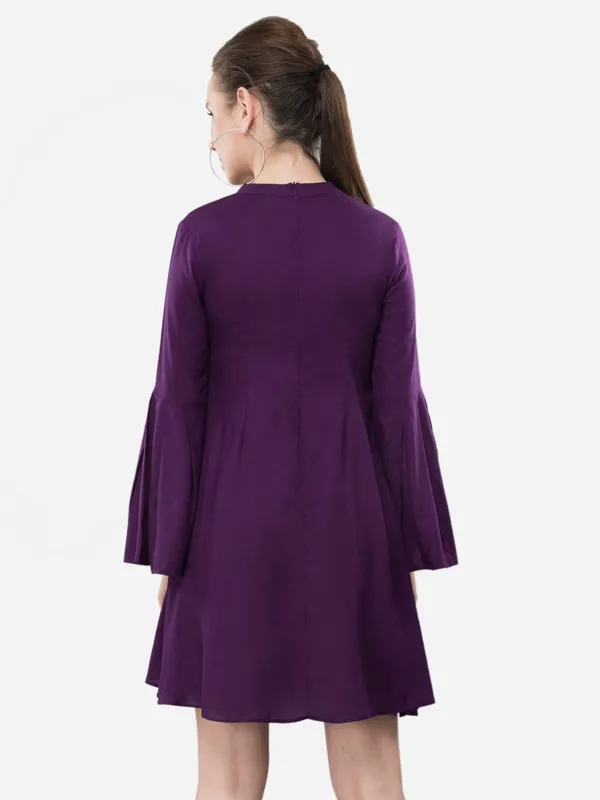 Purple_Crepe_A-Line_Dress_For_Women