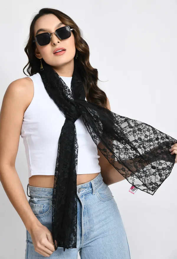 Black_Net_Printed_Scarf_For_Women_&_Girls