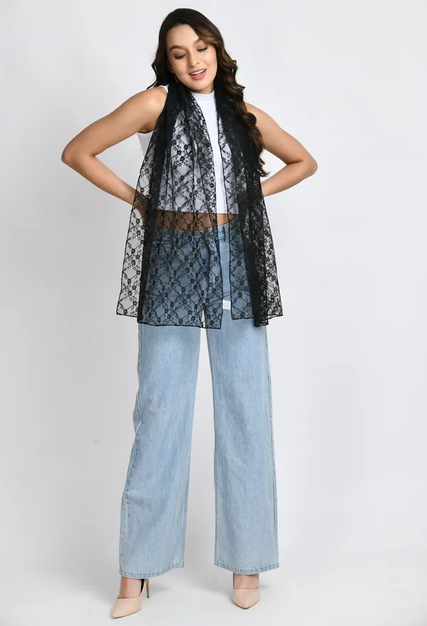 Black_Net_Printed_Scarf_For_Women_&_Girls