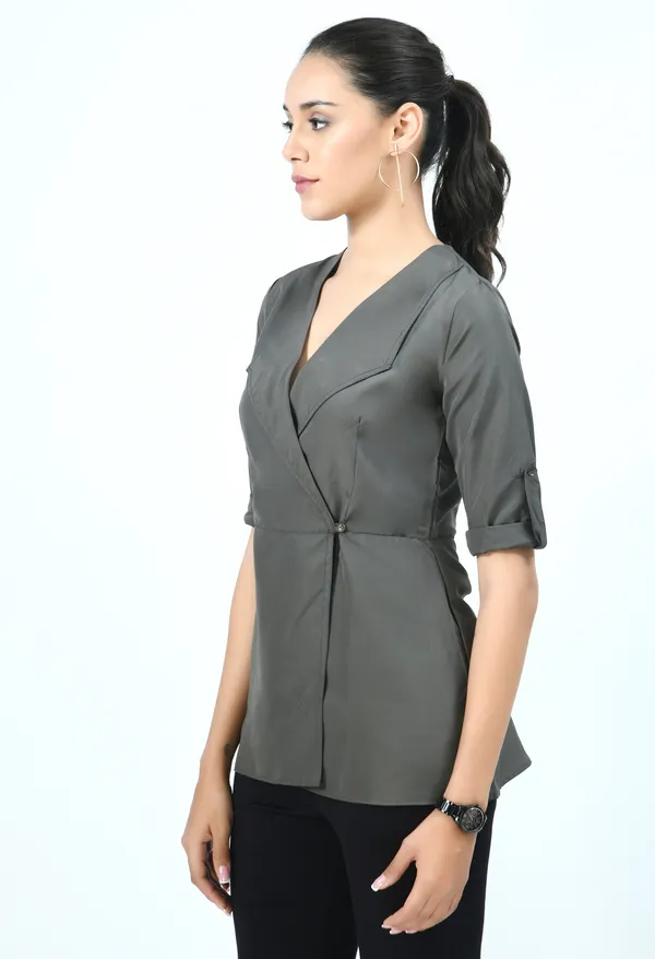 Grey_Goblin_Blue_Roll-Up_Sleeves_Crepe_Wrap_Top