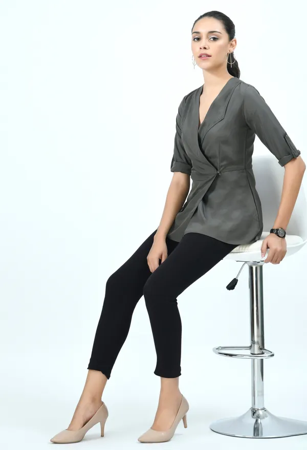 Grey_Goblin_Blue_Roll-Up_Sleeves_Crepe_Wrap_Top