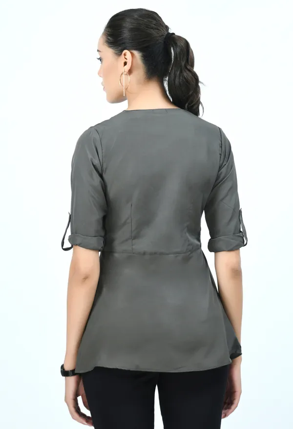 Grey_Goblin_Blue_Roll-Up_Sleeves_Crepe_Wrap_Top