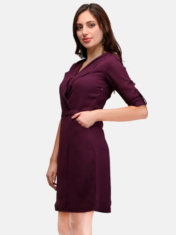 Purple_Lapel_Collar_Two_Front_Pockets_Day_To_Night_Out_Classy_Wrap_Dress