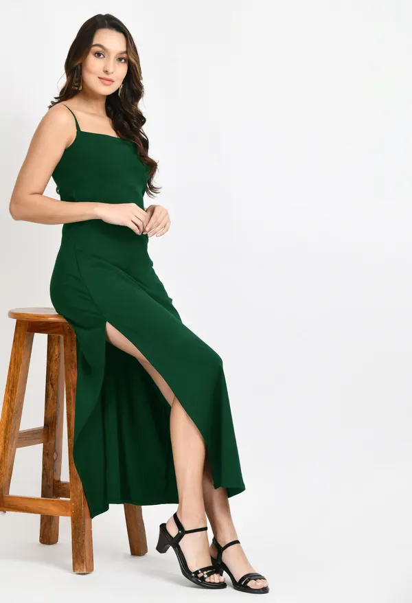V&M_Green_Side_Slit_Maxi_Dress_For_Women