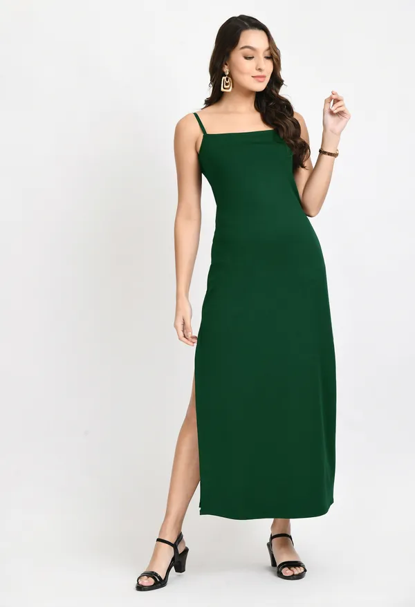 V&M_Green_Side_Slit_Maxi_Dress_For_Women