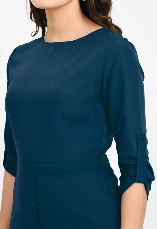 Teal_Blue_Shift_Dress_For_Women