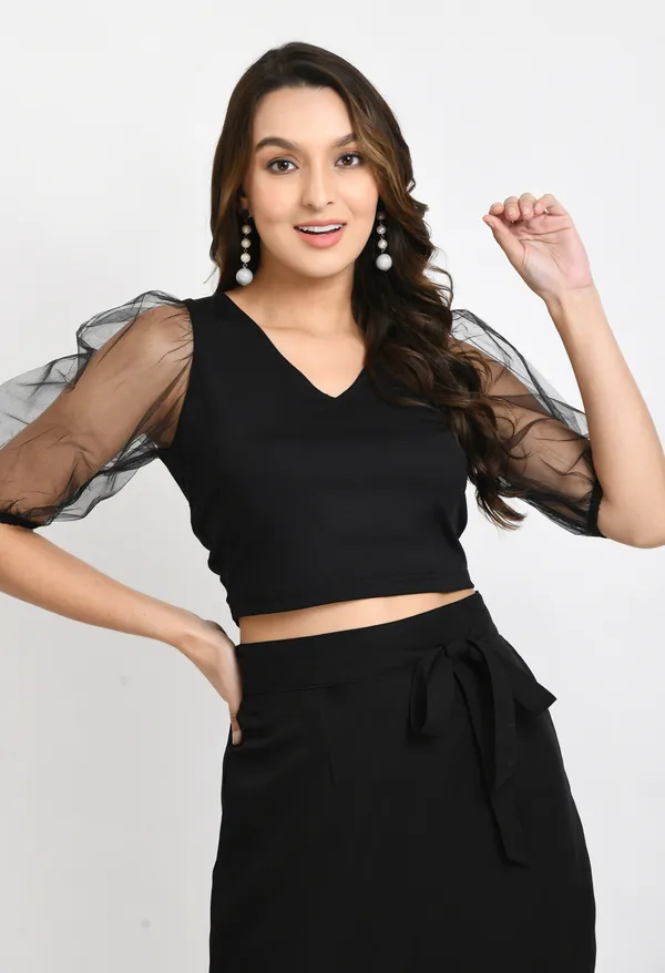 Black_Puff_Sleeves_Net_Crop_Top