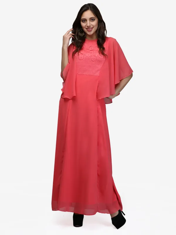 Light_Pastle_Pink_Cape_Sleeves_Lace_A-Line_Long_Party_Wear_Maxi_Dress_For_Women