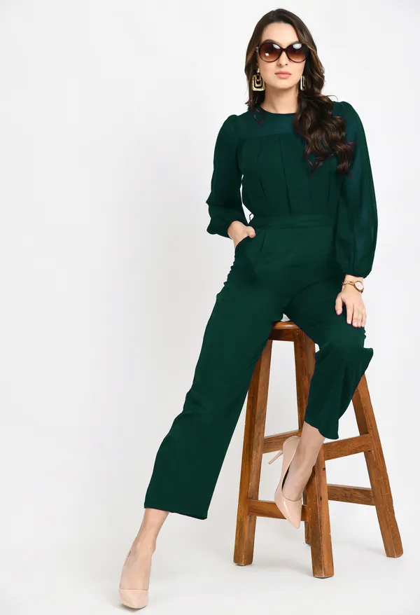 V&M_Green_Pleated_Full_Sleeves_Basic_Jumpsuit