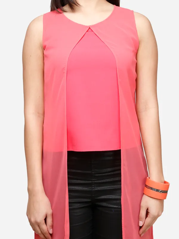 Pink_High_Low_Sleeveless_Round_Neck_Classy_Maxi_Top_For_Women