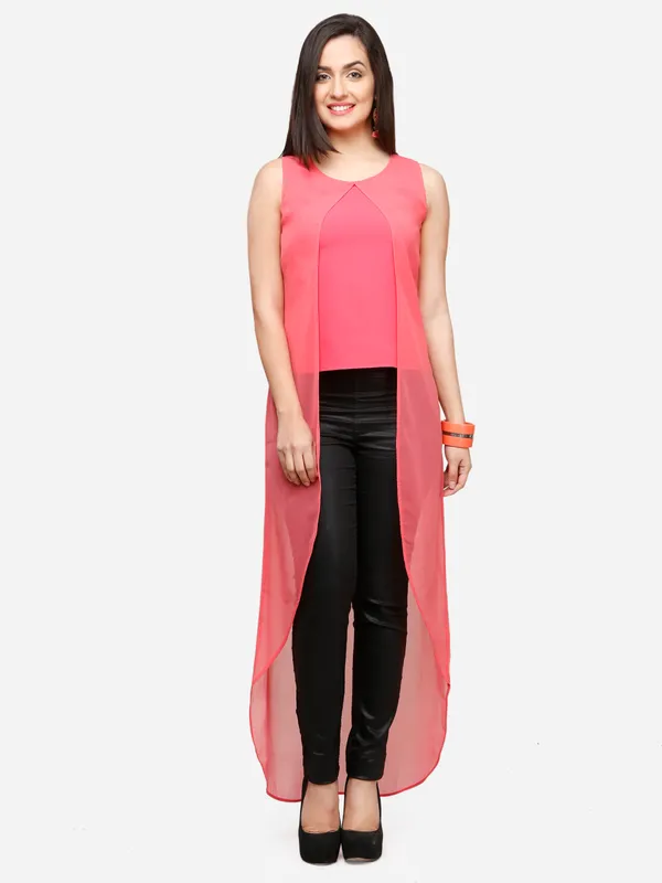 Pink_High_Low_Sleeveless_Round_Neck_Classy_Maxi_Top_For_Women
