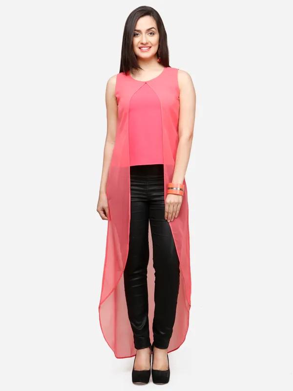 Pink_High_Low_Sleeveless_Round_Neck_Classy_Maxi_Top_For_Women