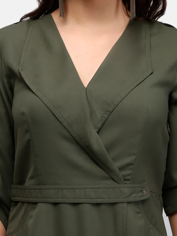 Olive_Green_Lapel_Collar_Two_Front_Pockets_Day_To_Night_Out_Classy_Wrap_Dress
