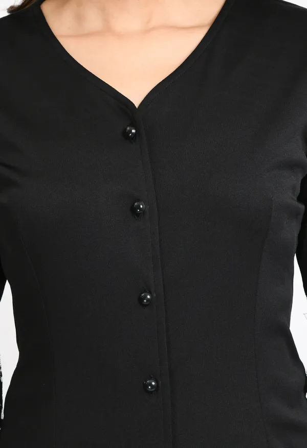 Black_Shirt_Mini_Shirt_Dress_For_Women