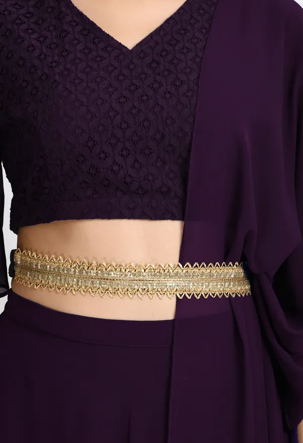 V&M_Purple_Blouse_and_Skirt_Set_Comes_with_Embelished_Belt_and_Duptta