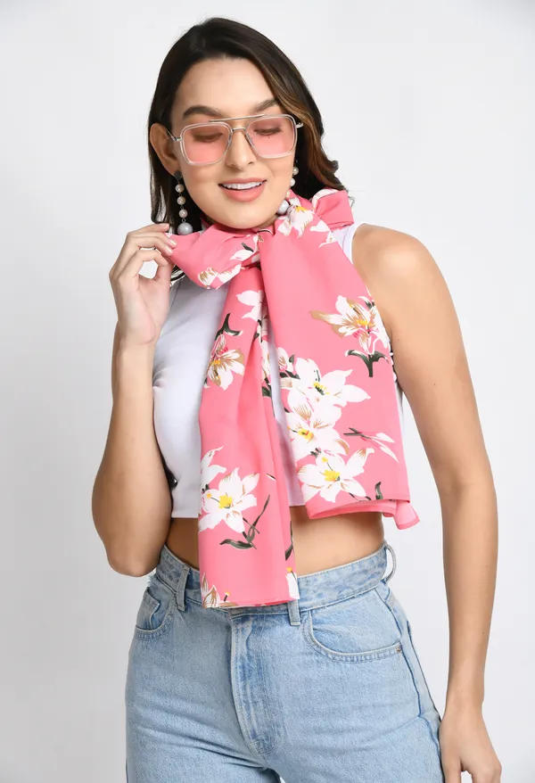 Peach_Crepe_Printed_Scarf_For_Women_&_Girls