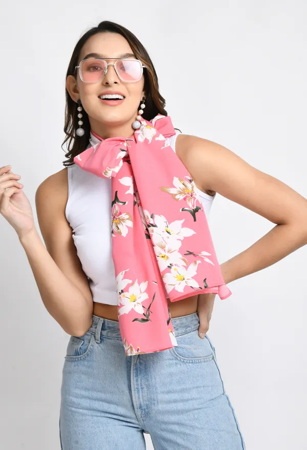 Peach_Crepe_Printed_Scarf_For_Women_&_Girls