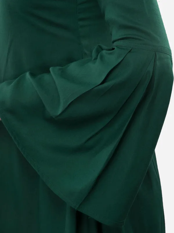 Green_Crepe_A-Line_Dress_For_Women