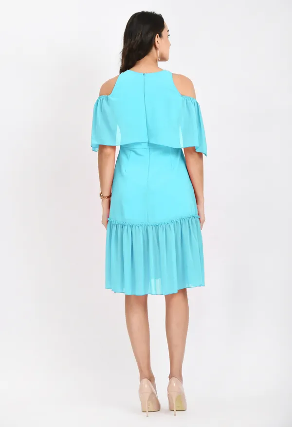 V&M_Sky_Blue_Frill_Midi_dress_For_women